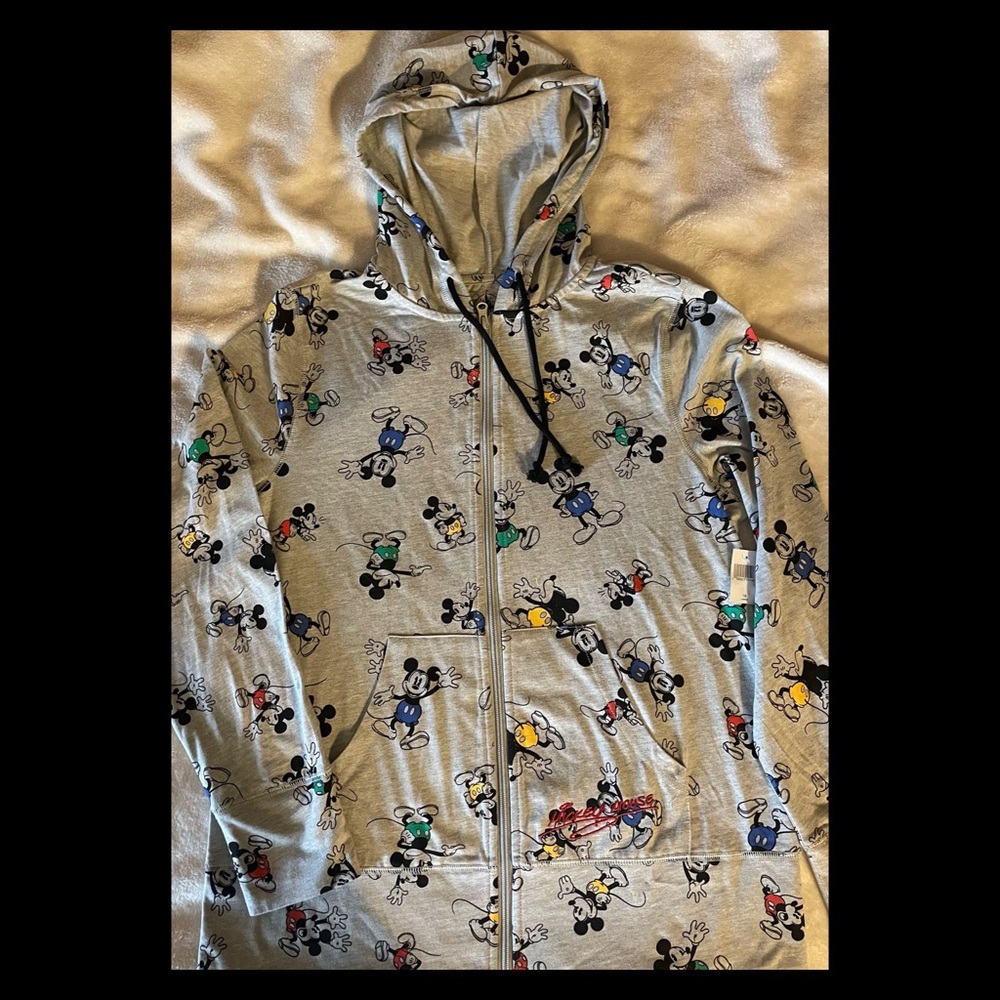 Disney Parks Mickey Mouse Zip Up Hoodie- Women’s size large NEW